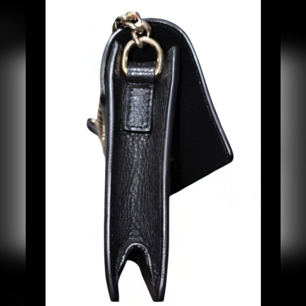 🔥Pinko Alicante Pattina Italian Leather Crossbody Bag Black w/Gold Accents EUC - Picture 6 of 11